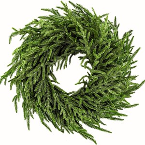Kyumin Artificial Norfolk Pine <b>Wreath</b> 60cm Christmas Door Window Decoration - Product Image 1