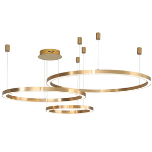 Lustre suspendu LED circulaire minimaliste moderne en acrylique, luminaire de plafond de luxe pour intérieur - Product Image 6