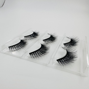 Extensions de cils 3D synthétiques réutilisables, faits main, avec étiquette personnalisée, <span class=keywords><strong>2</strong></span> rangées, emballage personnalisé avec logo, <span class=keywords><strong>volume</strong></span>, vente en gros - Product Image 2