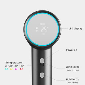 Secador de Pelo Eléctrico de Alta Velocidad con Motor BLDC, Infrarrojo, Iónico, Pantalla B-LED, 1300W, Concentrador, Uso en Exteriores, Profesional, Cepillo de Salón - Product Image 3