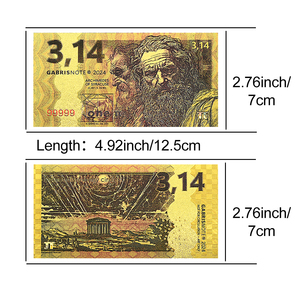 Billet de banque en feuille d'or Pi 3.14 Archimède, objet de collection – Édition limitée du 250e anniversaire des États-Unis, 12,5x7cm, cadeau artistique et scientifique original - Product Image 2