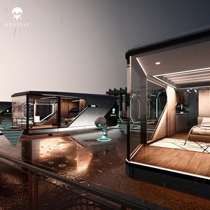 บ้านแคปซูลทรงสี่เหลี่ยม ROVELLC พร้อมหน้าต่างพาโนรามา ระบบทำความร้อนใต้พื้น โรงแรมวิลล่ากลางแจ้งทันสมัย - Product Image 4