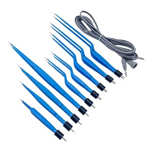 Ensemble de sondes chirurgicales manuelles en acier inoxydable bleues avec poignée rouge et câble gris pour usage hospitalier - Product Image 5