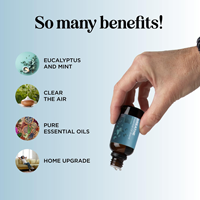 Mélange d'huiles essentielles rafraîchissantes pour la respiration avec eucalyptus, menthe poivrée, arbre à thé et menthe pour diffuseurs, aromathérapie pour la maison et la douche