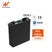 Wingosolar rak terpasang baterai Lithium 48V 51.2V 100ah 200ah 4.8kWh 5,12 kWh tegangan rendah Lifepo4 baterai