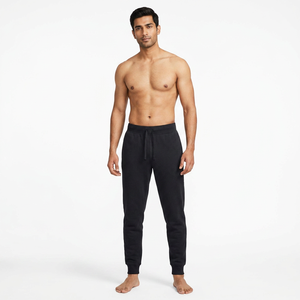 Men's Custom Logo Trousers High Quality Cotton Solid Color Casual Style With Drawstring Closure Fully Customizable - Product Image 1