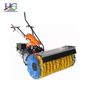 factory price 6.5hp 4 stroke hand push cleaning road brush snow sweeper for sale