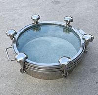 Couvre-trou d'accès sanitaire rond en acier inoxydable 304/316 de qualité alimentaire avec verre de visualisation intégral KQ Factory