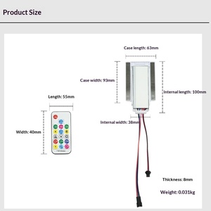 तीन-बटन टच स्विच rgb रंगीन लाइट स्ट्रिप रिमोट कंट्रोल 12v72w ip5 रेटेड पीसी लौ रिटरेंट मिरर स्विच स्मार्ट स्विच - Product Image 4