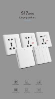 16A PC ODM/OEM interrupteur mural conception plein cadre, blanc, noir, gris, or grand bouton 220V-250V interrupteur de gang de lumière électrique