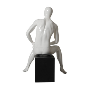 Maniquíes de fibra de vidrio blancos y brillantes para uso en tiendas masculinas - Product Image 6