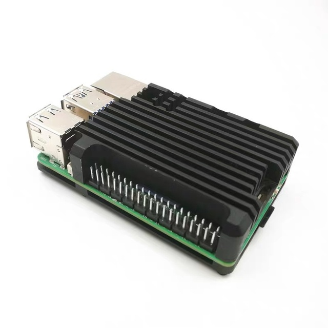 Raspberry Pi 5 Generation Case with Active Cooling Heat Dissipation PWM Speed-Regulating Fan Metal Armor