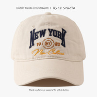 Casquette de baseball unisexe anti-UV 6 panneaux en coton 100% avec broderie mécanique antique et motif texte alphanumérique, ajustable
