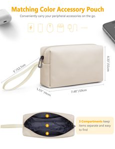 Housse pour ordinateur portable 15-16 pouces avec support pour <span class=keywords><strong>MacBook</strong></span> <span class=keywords><strong>Pro</strong></span> 16/15 M5-M1 XPS 15 Galaxy Book 15, étui en cuir PU imperméable Azul Haze Smiling - Product Image 5
