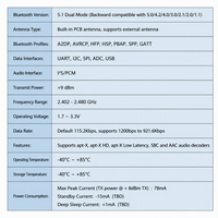 High-performance 24-bit Wireless for 5.1 Qualcomm QCC3034 Stereo Audio Speaker Module FSC-BT1026