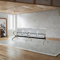 Chaise d'attente moderne 3 places en acier inoxydable, banc pliable en métal pour hall d'hôtel, clinique, réception