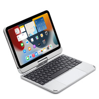Étui clavier rotatif à 360 ° pour iPad Mini 6th 8.3 2021 avec clavier sans fil, porte-crayon, fonction veille/réveil automatique