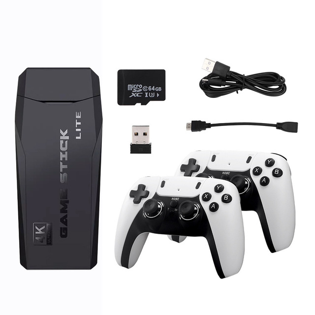 M8 Pro 4K HD Game Stick 64G Mini Retro Video Game Console with 20000 Built-In Games Android TV Wireless Classic Simulators