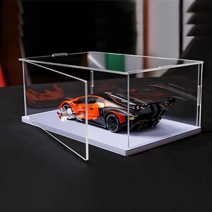 4x4x4 "<span class=keywords><strong>vitrine</strong></span> acrylique transparente porte anti-poussière Base blanche présentoir support <span class=keywords><strong>vitrine</strong></span> objets de collection souvenirs <span class=keywords><strong>Figurines</strong></span> 12 taille - Product Image 3