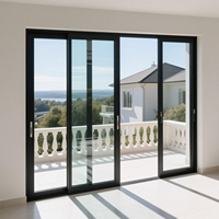 Portes coulissantes de patio modernes à cadre fin en aluminium, double vitrage, isolation phonique, design haut de gamme, porte coulissante en aluminium pour usage hôtelier