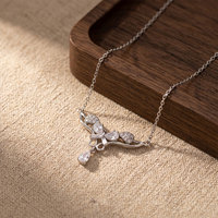 Collier tendance en forme de goutte d'eau avec fleur |   Chaîne de clavicule délicate en cuivre micro-pavé pour femmes