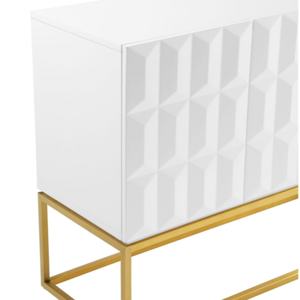 Buffet moderne en bois blanc avec base en métal doré pour le rangement à la maison dans la salle à manger, la cuisine, la chambre ou pour une utilisation hôtelière - Product Image 5