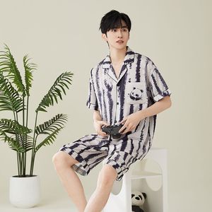 All'ingrosso da <span class=keywords><strong>uomo</strong></span> <span class=keywords><strong>pigiama</strong></span> estivo Set Cardigan con risvolto in seta di ghiaccio <span class=keywords><strong>pigiama</strong></span> da <span class=keywords><strong>uomo</strong></span> caldo <span class=keywords><strong>3</strong></span> <span class=keywords><strong>pezzi</strong></span> da <span class=keywords><strong>uomo</strong></span> a maniche corte Set <span class=keywords><strong>pigiama</strong></span> - Product Image 5