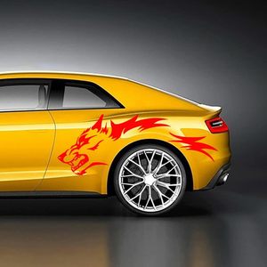 Adesivo per carrozzeria auto con grafica <span class=keywords><strong>lupo</strong></span> da 2 pz/set autoadesivo per porta laterale auto sportiva da corsa - Product Image 5