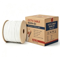 Cable Coaxial Siamese RG59+2C de 96 Hilos y 0.81mm con Cable de Alimentación 2C para Sistemas de Seguridad CCTV
