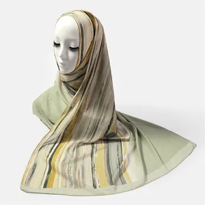 طقم حجاب كبير من الحرير اللامع براق عصري من الشيفون مع شريط عالي الجودة للجيرسيه شال جاهز متوفر بجميع الألوان