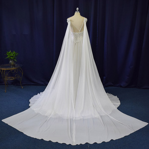 Jancember LSFL05 Boho Spaghetti Strap Vestidos de novia de boda con chal - Product Image 5