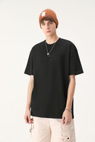 T-shirts tricotés pour hommes 100 % coton de haute qualité, personnalisés, épais, avec impression numérique et en relief, anti-plis, séchage rapide, 220g, pour l'été