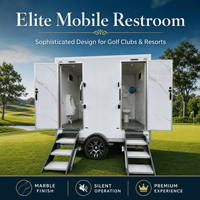 Toilettes mobiles compactes à double réservoir autonome avec chasse d'eau à pédale pour événements extérieurs et mariages