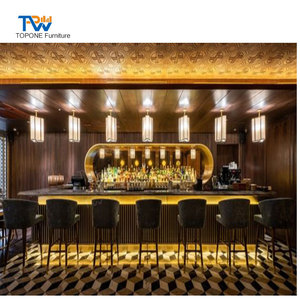 Miroir design de luxe comptoir de bar pour discothèque à surface solide, table de bar à LED, meubles à LED - Product Image 4