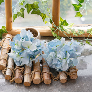 Fleur d'hortensia artificielle CallaFloral, branche unique, bleu clair, décoration de mariage, bouquet, décoration d'allée - Product Image 1