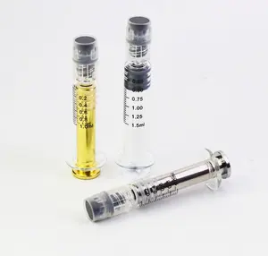 Medizinische Kosmetik-Schönheit 5 ml 10 ml Glasspritze mit Luerverschluss, Glasspritze 1 ml mit Kunststoff-Spritzenstift und Metall-Spritzenstift