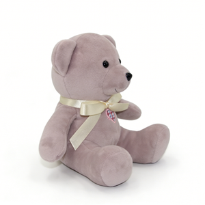 Oso de Peluche Gris Suave Personalizable con Lazo Crema y Parche de Corazón de 31cm-50cm para el Día de San Valentín - Product Image 2