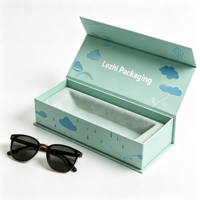 Boîtes rigides d'emballage de lunettes de soleil tendance et écologiques, vente en gros d'usine, logo personnalisé, fermeture magnétique, design pliable