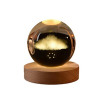 Bola de Cristal con Reno Impreso en 3D con Luz UV, Adorno de Escritorio Pulido para Cumpleaños y San Valentín, Tema Navidad Planetaria