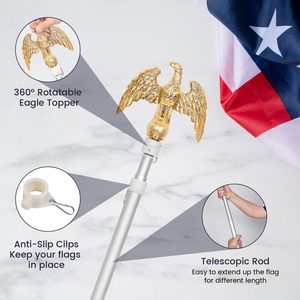 BOLISI per interni telescopico bandiera asta con Base e palla Top stendardo elegante <span class=keywords><strong>Stand</strong></span> per la casa o per l'arredamento dell'ufficio - Product Image 3