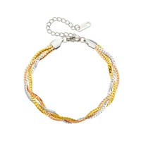 Nabest Plaqué Or En Acier Inoxydable Serpent Twists Chaîne Bracelets Étanche Bijoux Femmes Trois Couches Twists Chaîne Bracelet