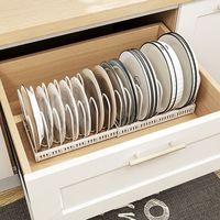 Étagère à vaisselle et bols rétractable en métal, avec armoire de rangement, pour cuisine transfrontalière