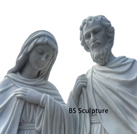 Vente en gros de sculptures de bustes en marbre 3D réalistes sculptées à la main, figurines personnalisées de Marie, Zeus, Saint Patrick pour la décoration de la maison
