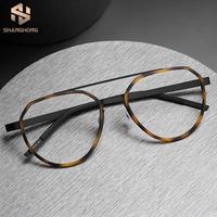 Monture de lunettes optiques 9745 pour hommes et femmes, monture de lunettes vintage à double pont, monture de lunettes en titane