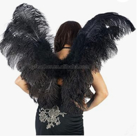 Vente en gros de grandes ailes d'ange en plumes d'autruche pour adultes, couleur or bleu rose noir blanc et longues, pour fêtes de carnaval festif