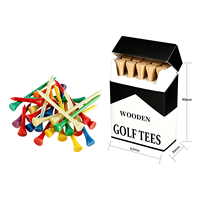 Tees de golf de haute qualité, personnalisés, en gros, durables, couleurs assorties, tees en bois, accessoires de golf