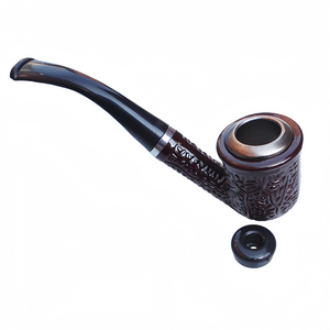 Pipa <span class=keywords><strong>de</strong></span> Fumar Corta <span class=keywords><strong>de</strong></span> Resina Vintage para Hombre, Tipo Curvo Portátil, Reutilizable, Acabado Espejo, Especial para Fumar <span class=keywords><strong>Tabaco</strong></span> - Product Image 3