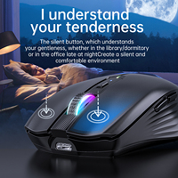 2.4G Mouse nirkabel Gaming Mini tangan kanan, Tipe C dapat diisi ulang daya warna Mode ganda, stok tersedia dan diskon besar