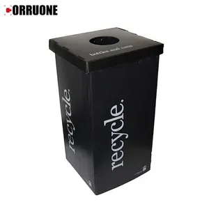 coroflute plastic boxes OEM Accepted Colorful Foldable pp corrugated plastic Recycle Bin Storage Box For Waste