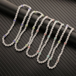 מותרות בעבודת יד מותרות שרשרת קולר אלסטית 8 מ "מ בלינג קריסטל חימר כדור חימר שרשרת חרוזים לנשים - Product Image 1